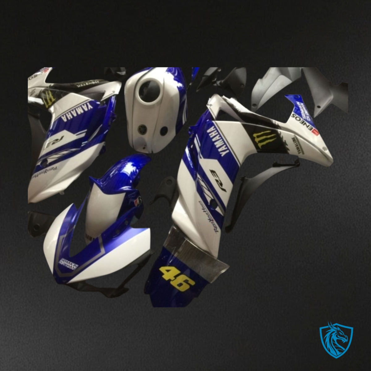 Yamaha YZF R3R25 (2015-2018) Gloss White, Black & Blue Fairings Kit - Aftermarket ABS Bodywork