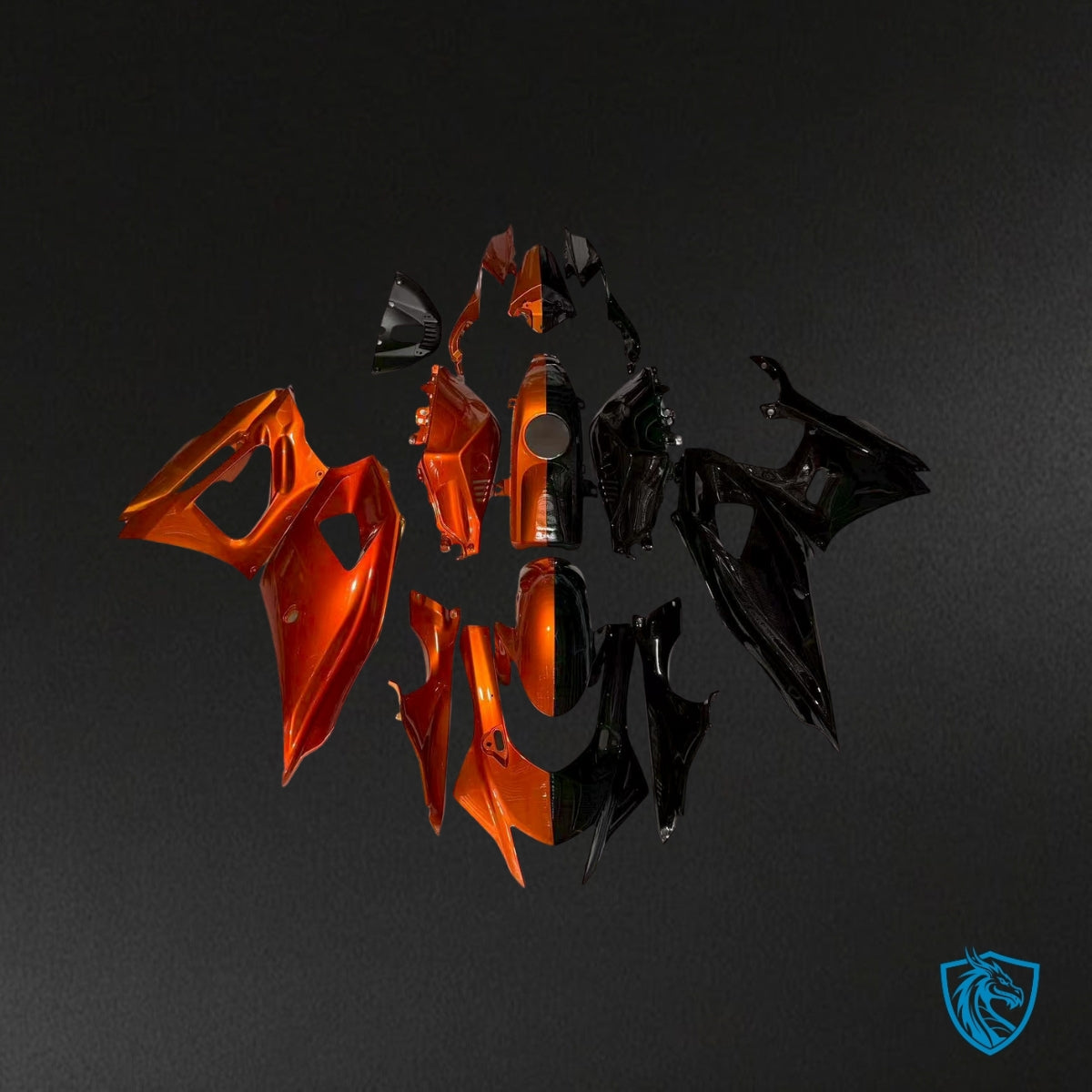 Yamaha R7 (2021-2025) Metallic Orange & Black Split - Replacement Motorcycle Fairings Kit
