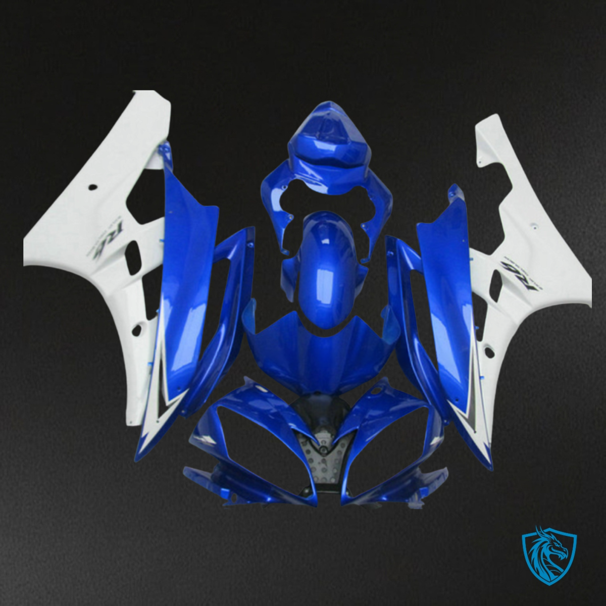 Yamaha YZF R6 (2006-2007) Blue & White with Logo - MERGEment Motorcycle Fairings Kit