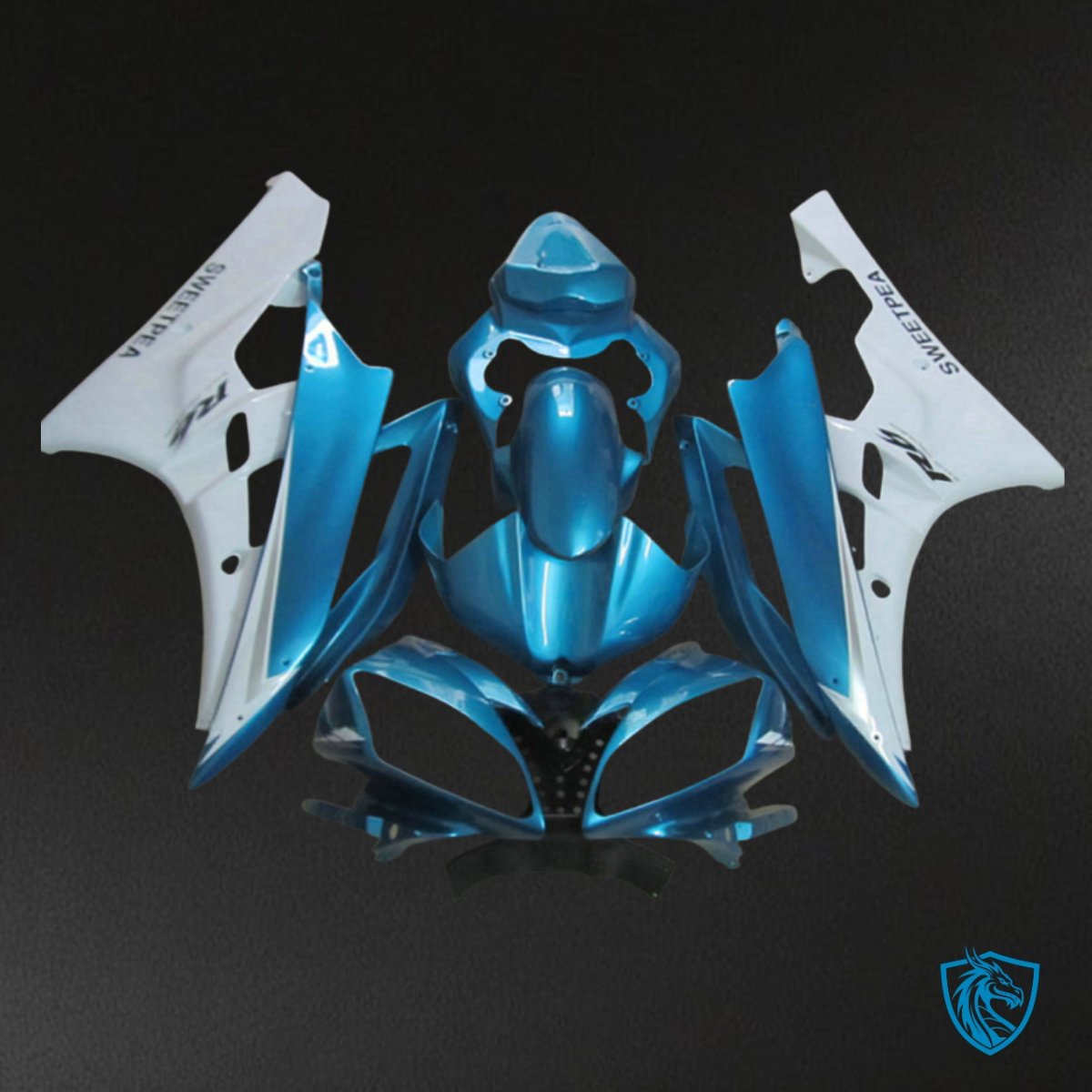 Yamaha YZF R6 (2006-2007) Light Blue & White - Custom ABS Fairing Kit