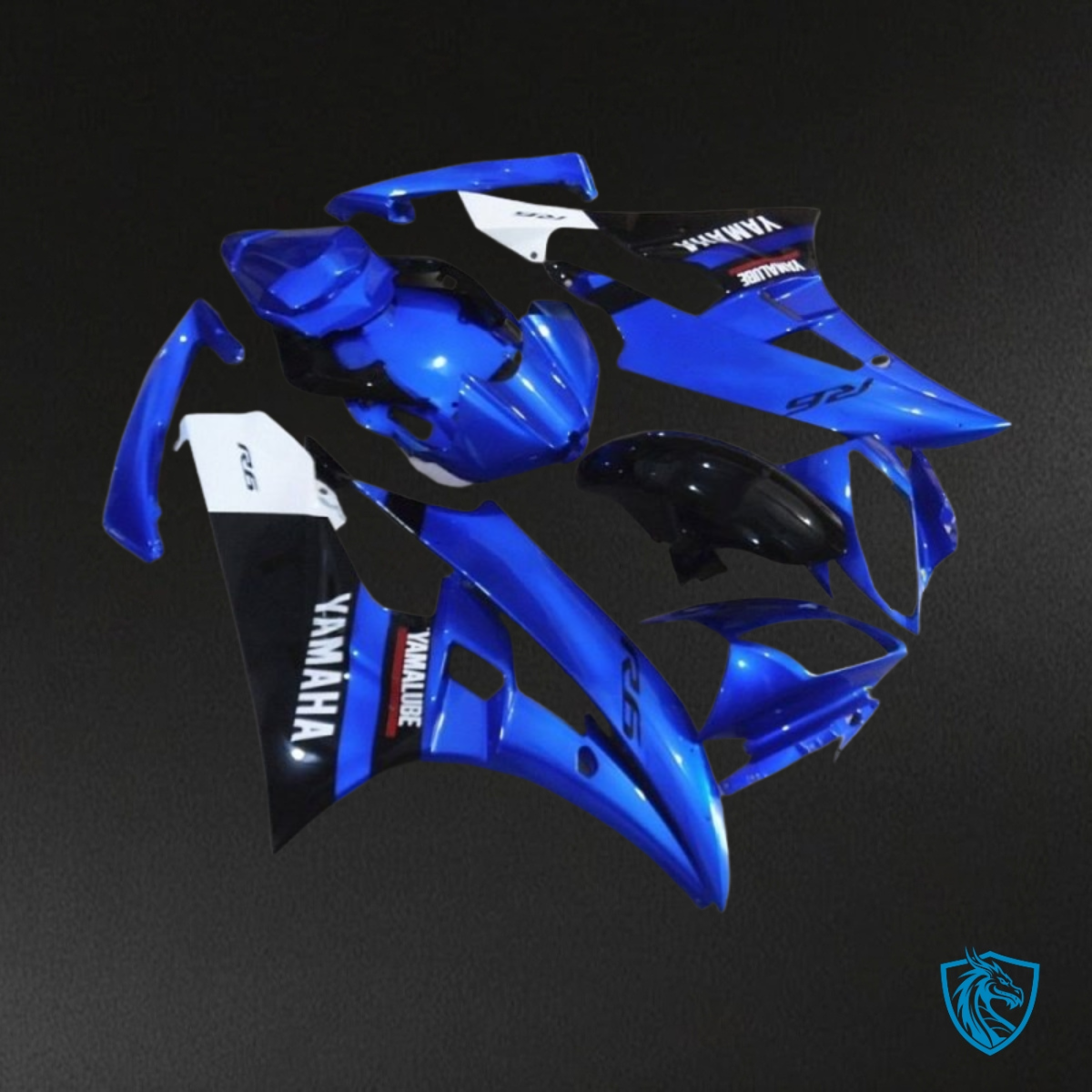 Yamaha YZF R6 (2006-2007) Blue, Black & White with Logo Fairing Kit - Aftermarket ABS Bodywork