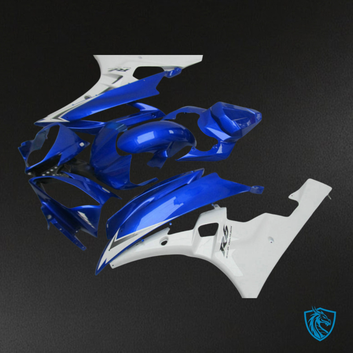 Yamaha YZF R6 (2006-2007) Blue & White with Logo - MERGEment Motorcycle Fairings Kit