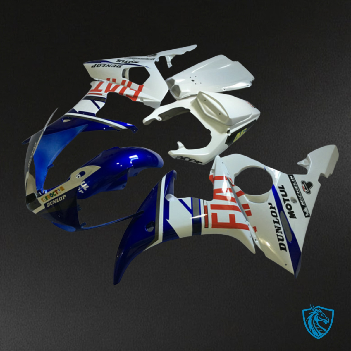 Yamaha YZF R6 (2003-2004) Gloss Blue & White - MERGEment Motorcycle Fairings Kit