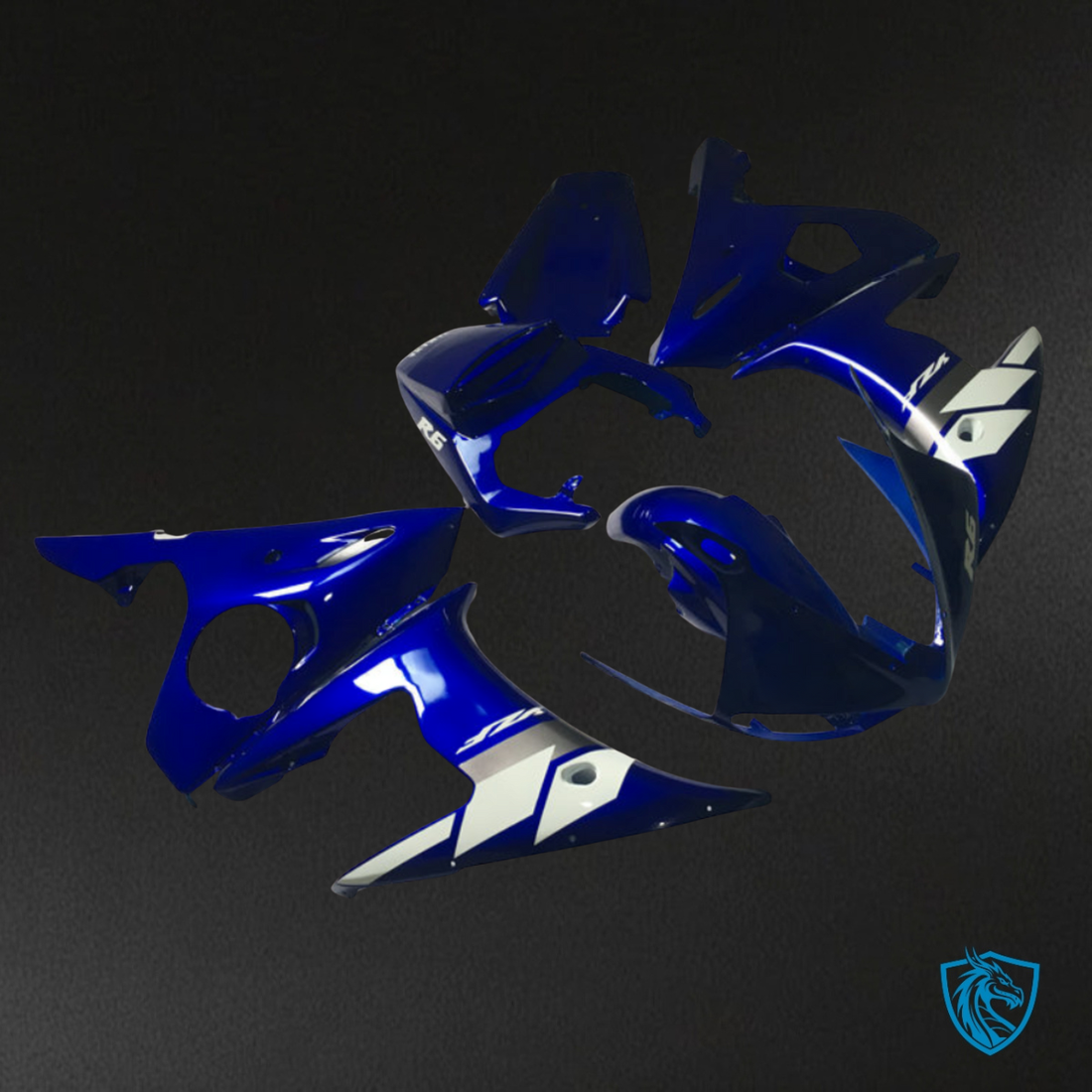 Yamaha YZF R6 (2003-2004) White & Gloss Blue Fairing Kit | ABS Bodywork