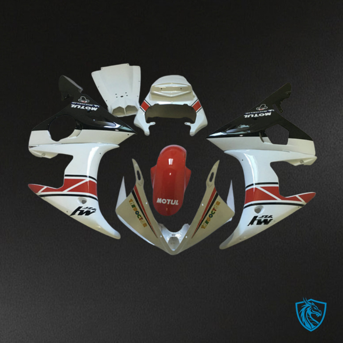 Yamaha YZF R6 (2003-2004) Red & White - MERGEment Motorcycle Fairings Kit