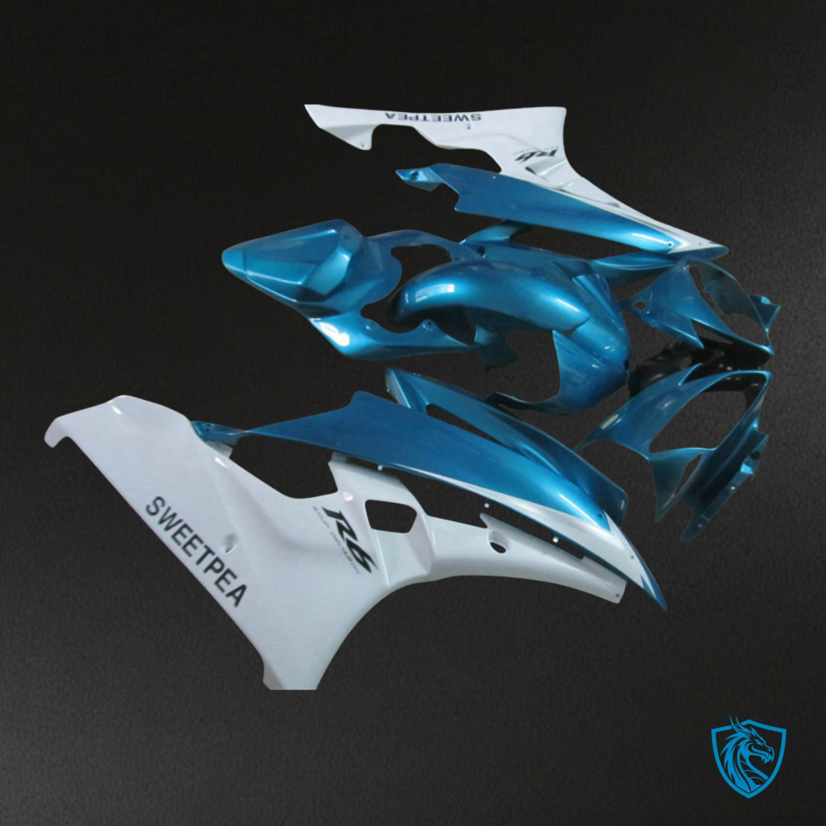 Yamaha YZF R6 (2006-2007) Light Blue & White - Custom ABS Fairing Kit
