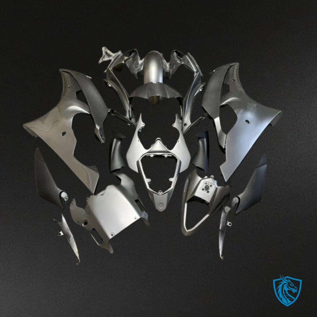Yamaha YZF R6 (2006-2007) Gray & Black Carbon Fabric Fairing Kit | ABS Bodywork