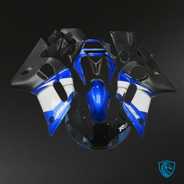 Yamaha YZF R6 (1999-2002) Black, Blue & White - Custom ABS Fairing Kit
