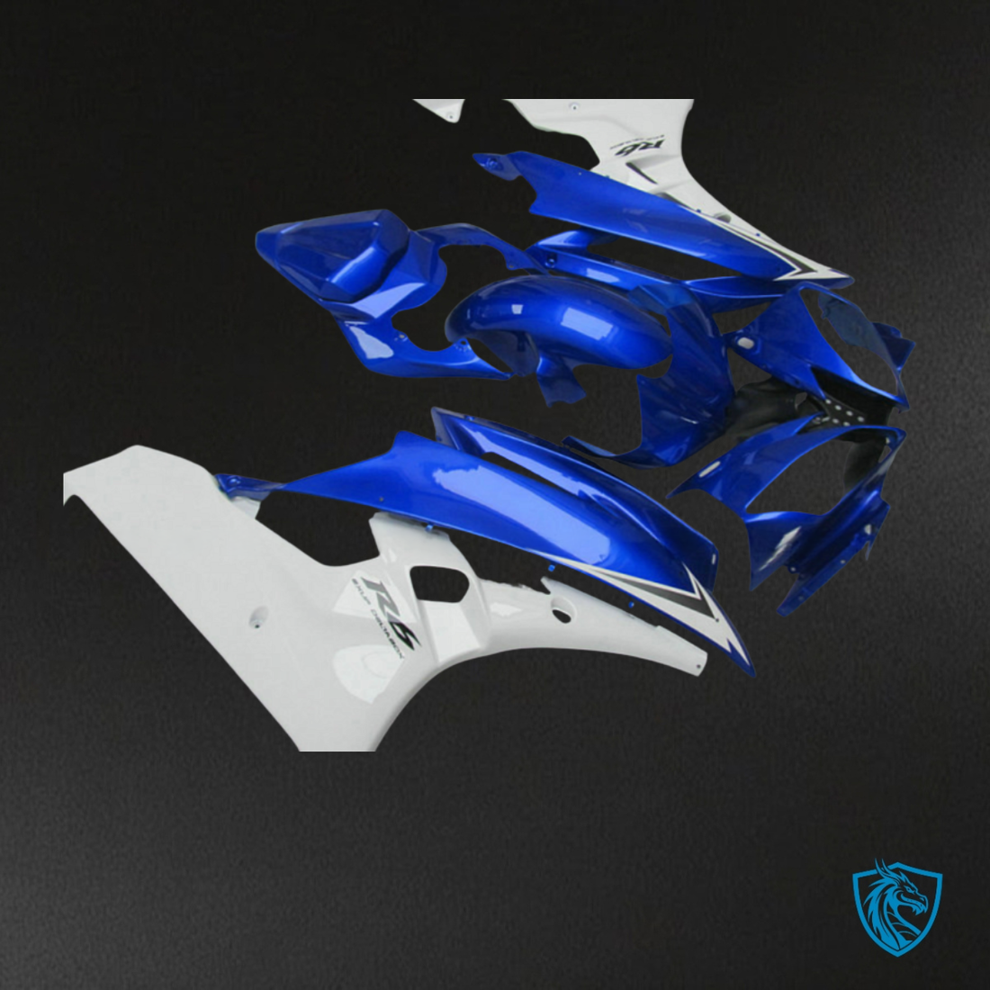 Yamaha YZF R6 (2006-2007) Blue & White with Logo - MERGEment Motorcycle Fairings Kit