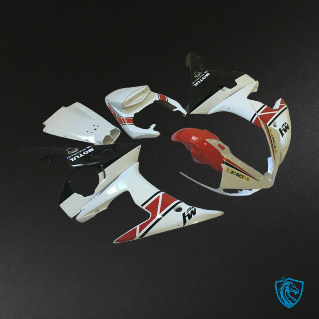 Yamaha YZF R6 (2003-2004) Red & White - MERGEment Motorcycle Fairings Kit