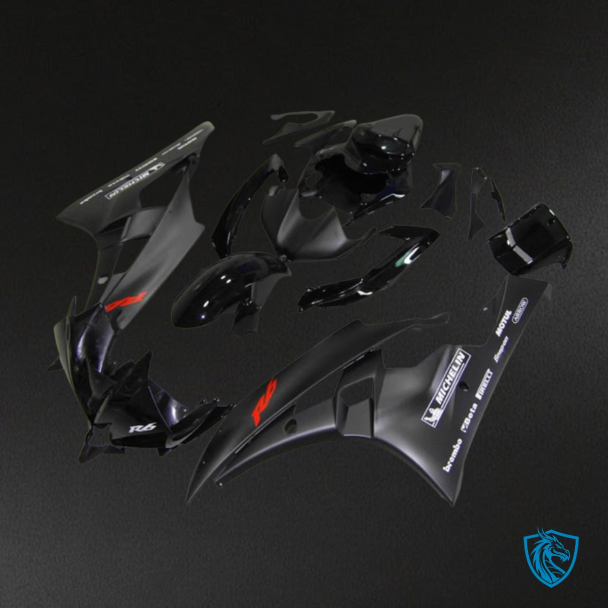 Yamaha YZF R6 (2006-2007) Matte Black Fairing Kit - Aftermarket ABS Bodywork