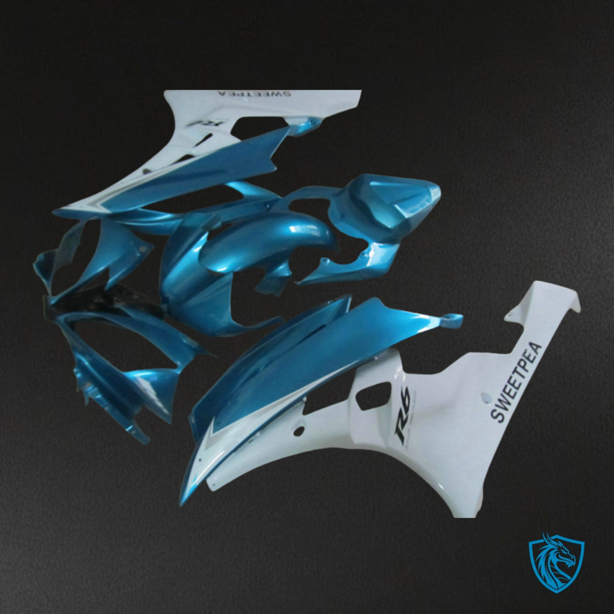 Yamaha YZF R6 (2006-2007) Light Blue & White - Custom ABS Fairing Kit