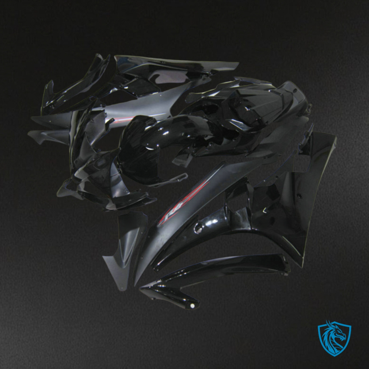 Yamaha YZF R6 (2006-2007) Matte Black with Logo Fairing Kit | ABS Bodywork