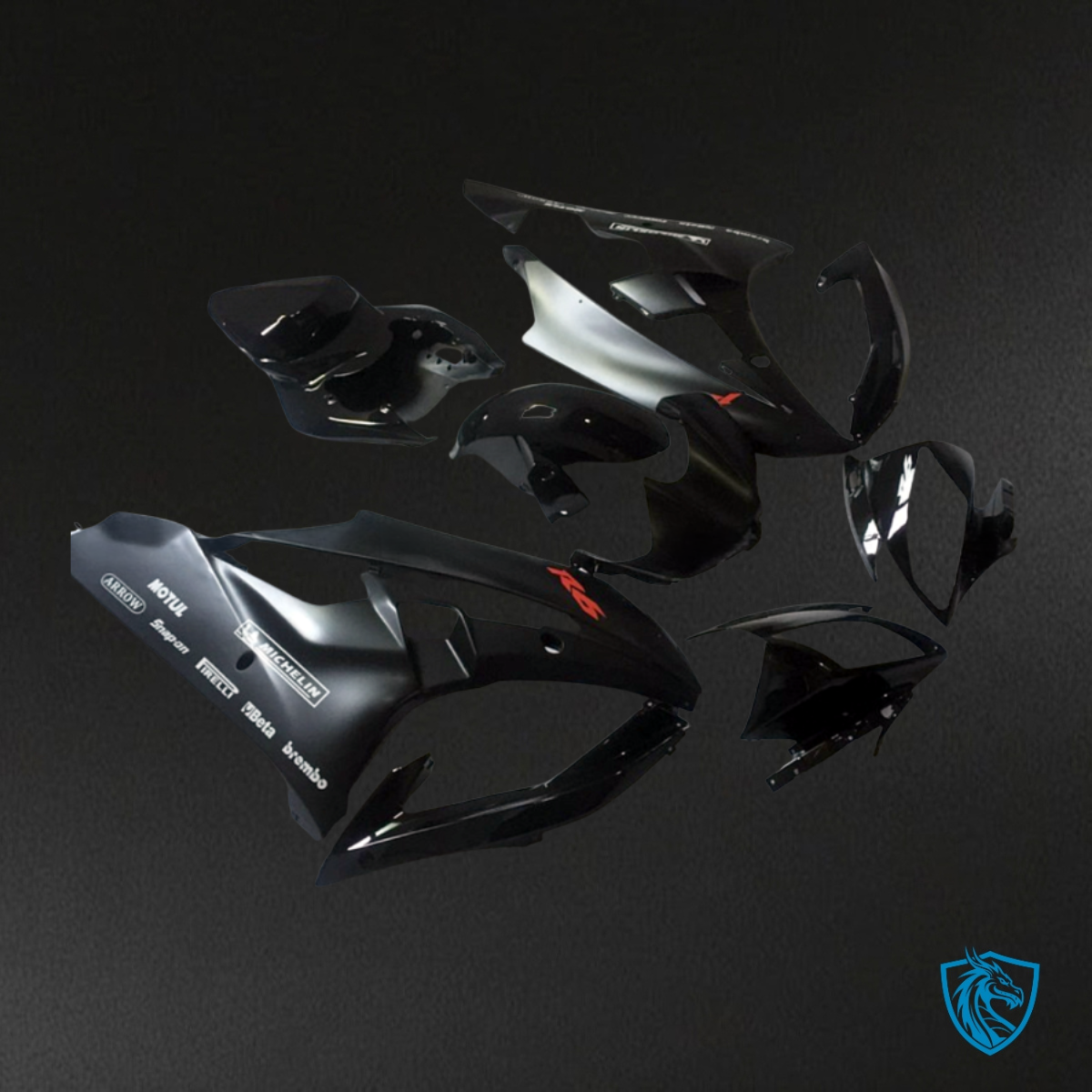 Yamaha YZF R6 (2006-2007) Matte Black Fairing Kit - Aftermarket ABS Bodywork