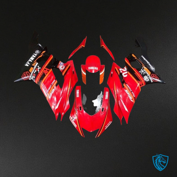 Yamaha YZF R6 (2017-2019) Red, Black & White Logos - MERGEment Motorcycle Fairings Kit