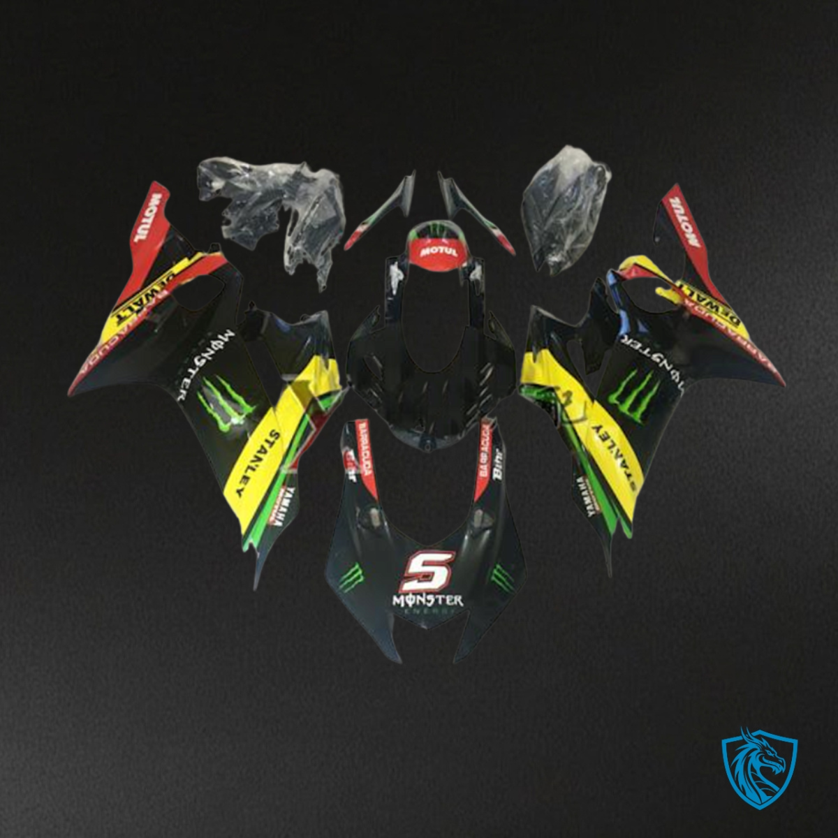 Yamaha YZF R6 (2017-2019) Black & Yellow Monster Logo - Custom ABS Fairing Kit