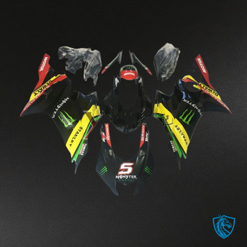 Yamaha YZF R6 (2017-2019) Black & Yellow Monster Logo - Custom ABS Fairing Kit