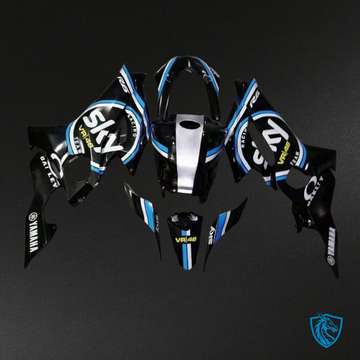 Yamaha YZF R6 (2017-2019) Black & Blue Sky Logo - MERGEment Motorcycle Fairings Kit