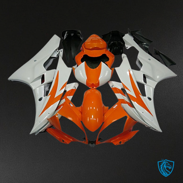 Yamaha YZF R6 (2006-2007) Orange & White - Custom ABS Fairing Kit