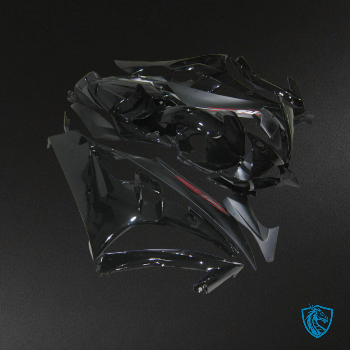 Yamaha YZF R6 (2006-2007) Matte Black with Logo Fairing Kit | ABS Bodywork