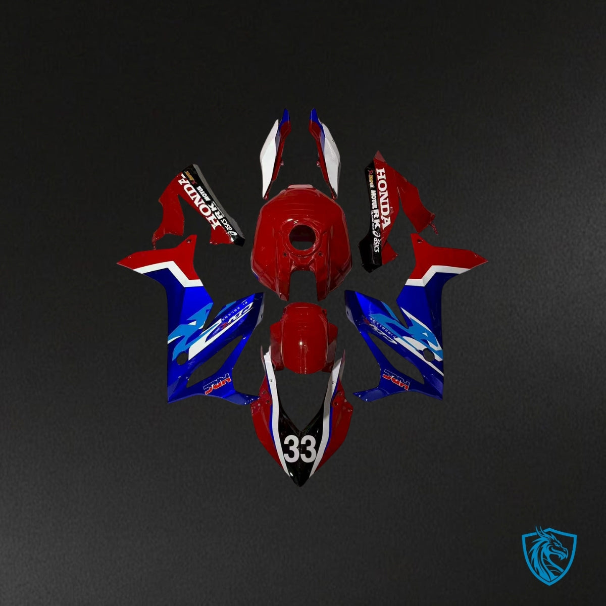 Honda CBR650R (2021-2023) Gloss Red, Blue & White ABS Bodywork - Fairings Kit