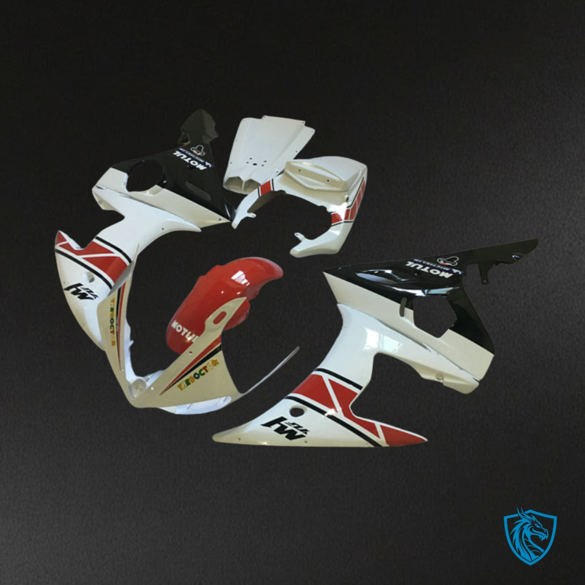 Yamaha YZF R6 (2003-2004) Red & White - MERGEment Motorcycle Fairings Kit