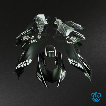 Yamaha YZF R6 (2017-2019) Matte Black & White Logos Fairings Kit | ABS Bodywork