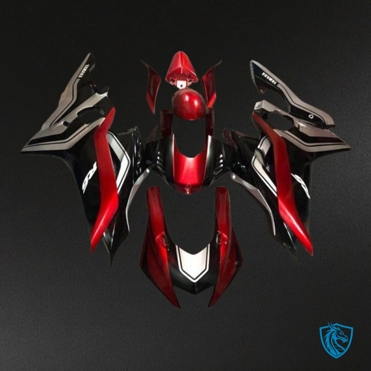 Yamaha YZF R6 (2017-2019) Black, Red & White Logo Fairing Kit | ABS Bodywork