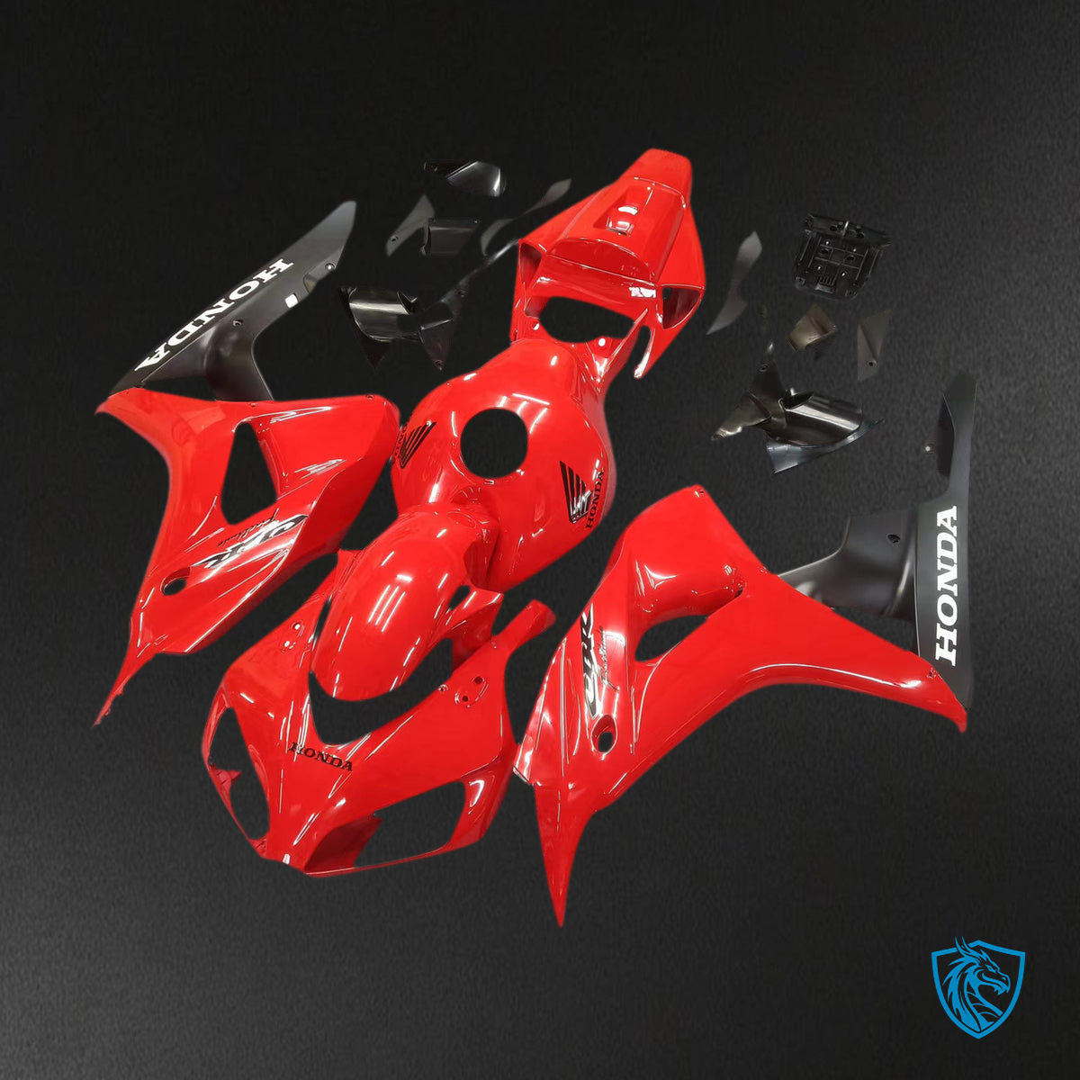 Honda CBR1000RR (2006-2007) Red Injection Plastic Set Generi - Custom ABS Fairing Kit