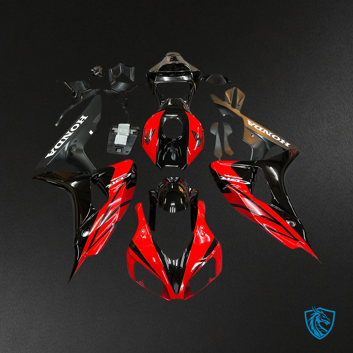 Honda CBR1000RR (2006-2007) Red & Black - MERGEment Motorcycle Fairings Kit