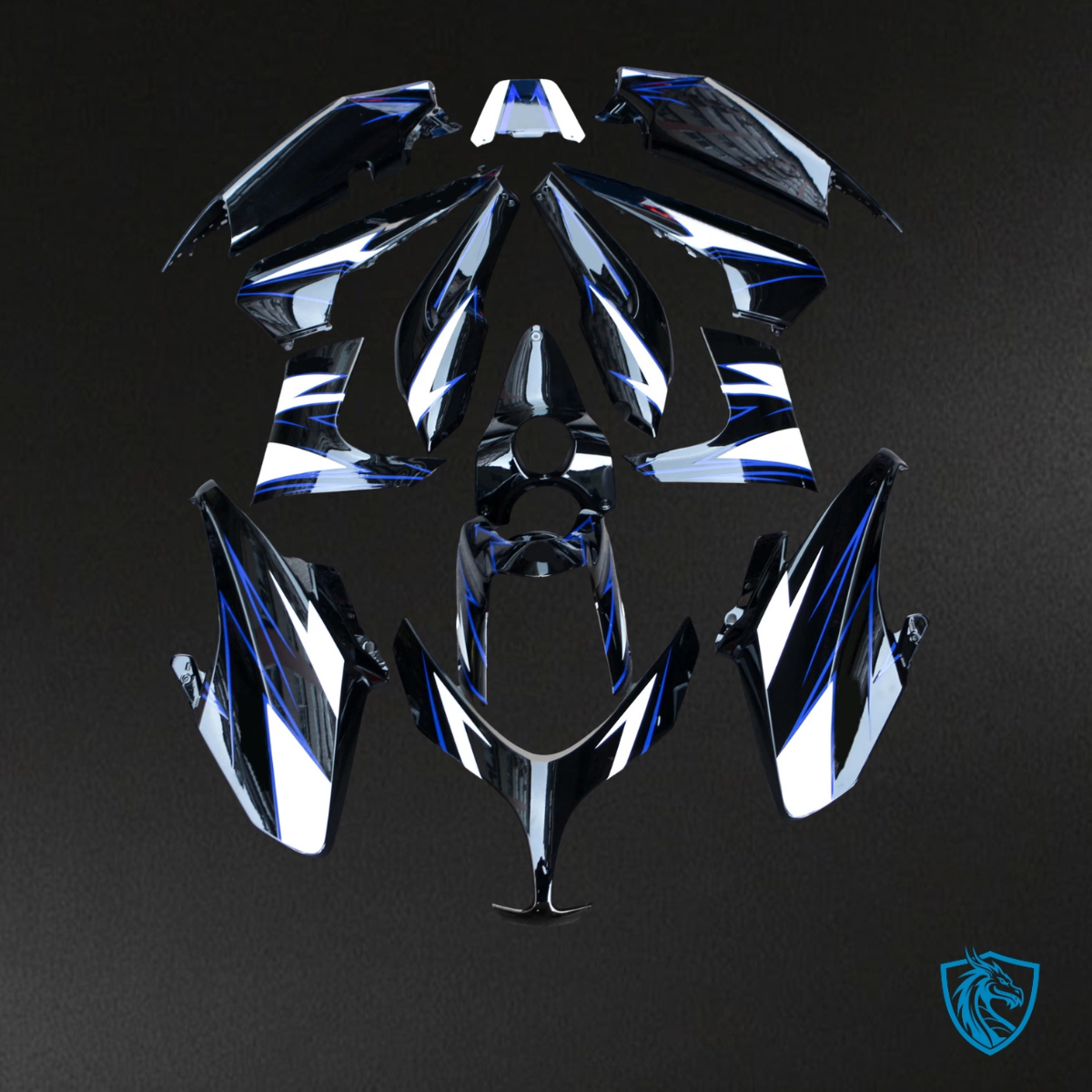 Yamaha T-Max 500 (2008-2011) Black & Blue - Replacement Motorcycle Fairings Kit