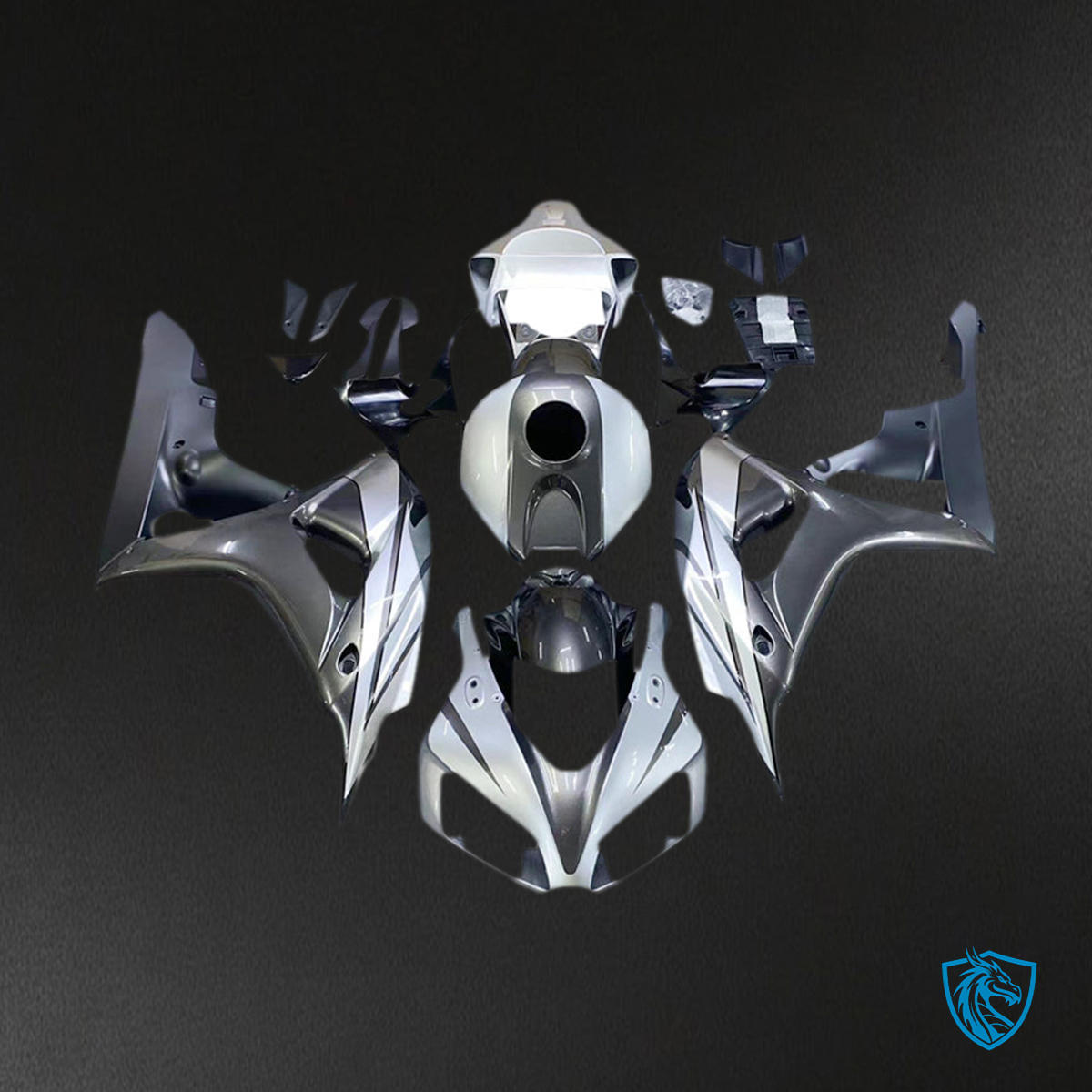 Honda CBR1000RR (2006-2007) Gray & White Generic - Custom ABS Fairing Kit