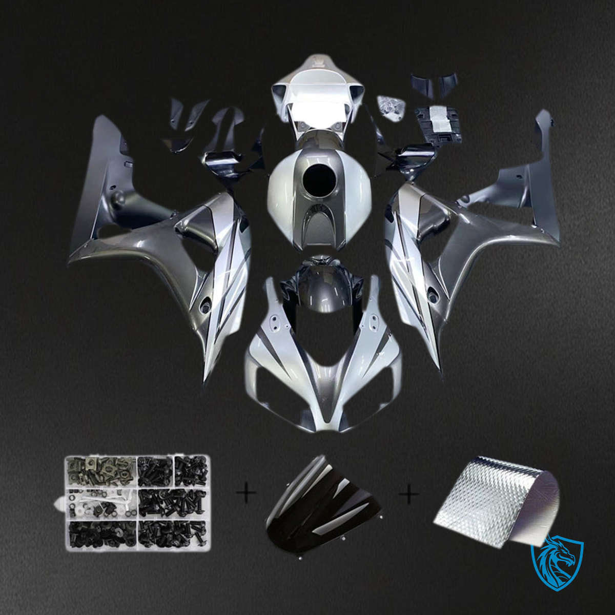 Honda CBR1000RR (2006-2007) Gray & White Generic - Custom ABS Fairing Kit