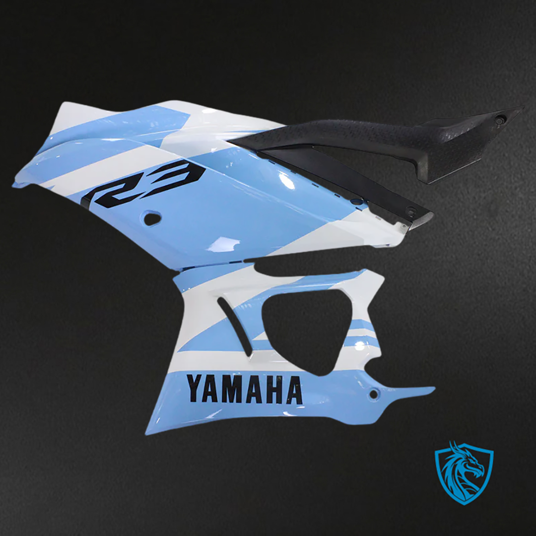 Yamaha YZF R3-25 (2019-2021) Fairing Kit - Sky Blue & White ABS Bodywork