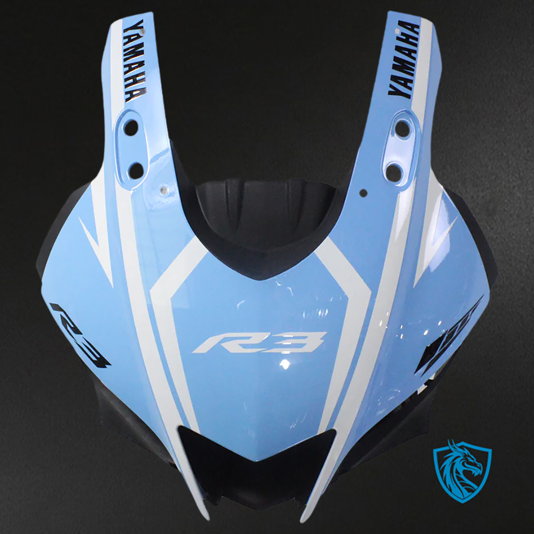 Yamaha YZF R3-25 (2019-2021) Fairing Kit - Sky Blue & White ABS Bodywork