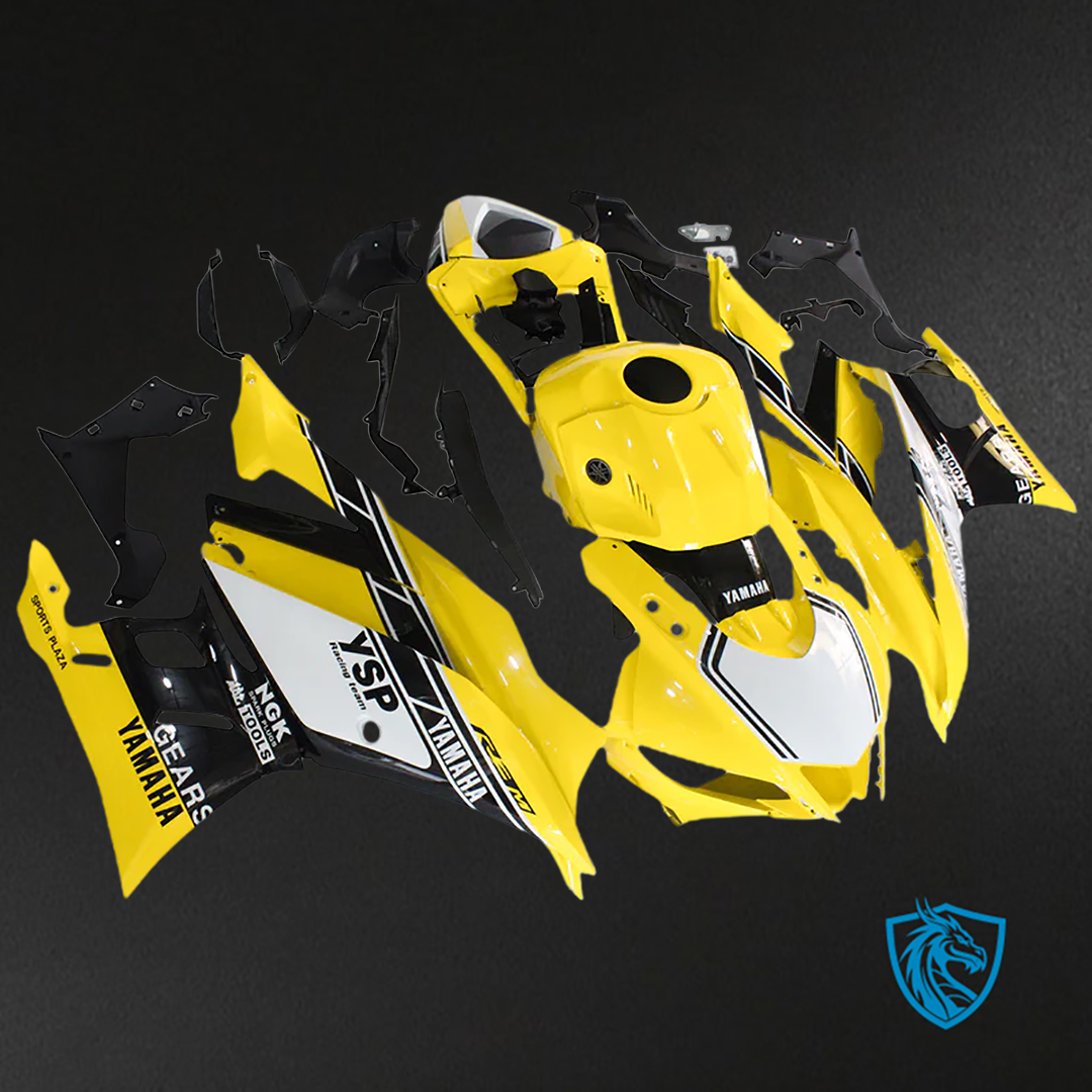 Yamaha YZF-R3-R25 (2019-2021) Yellow, White and Black Fairing ABS Bodywork