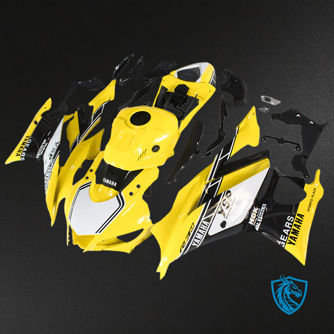 Yamaha YZF-R3-R25 (2019-2021) Yellow, White and Black Fairing ABS Bodywork