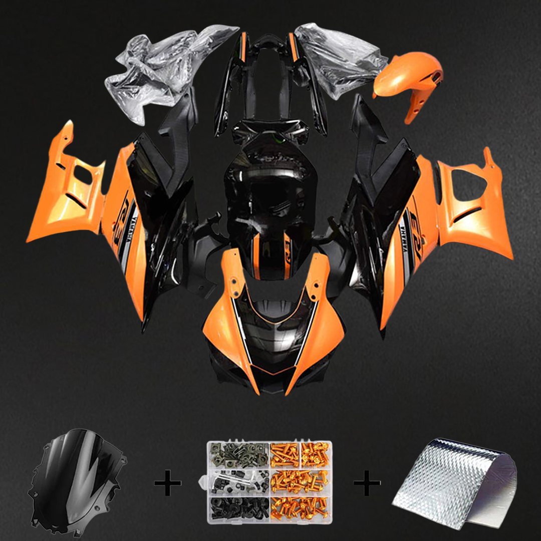 Yamaha YZF-R3-R25 (2019-2021) Orange and Black Fairing Kit - ABS Bodywork
