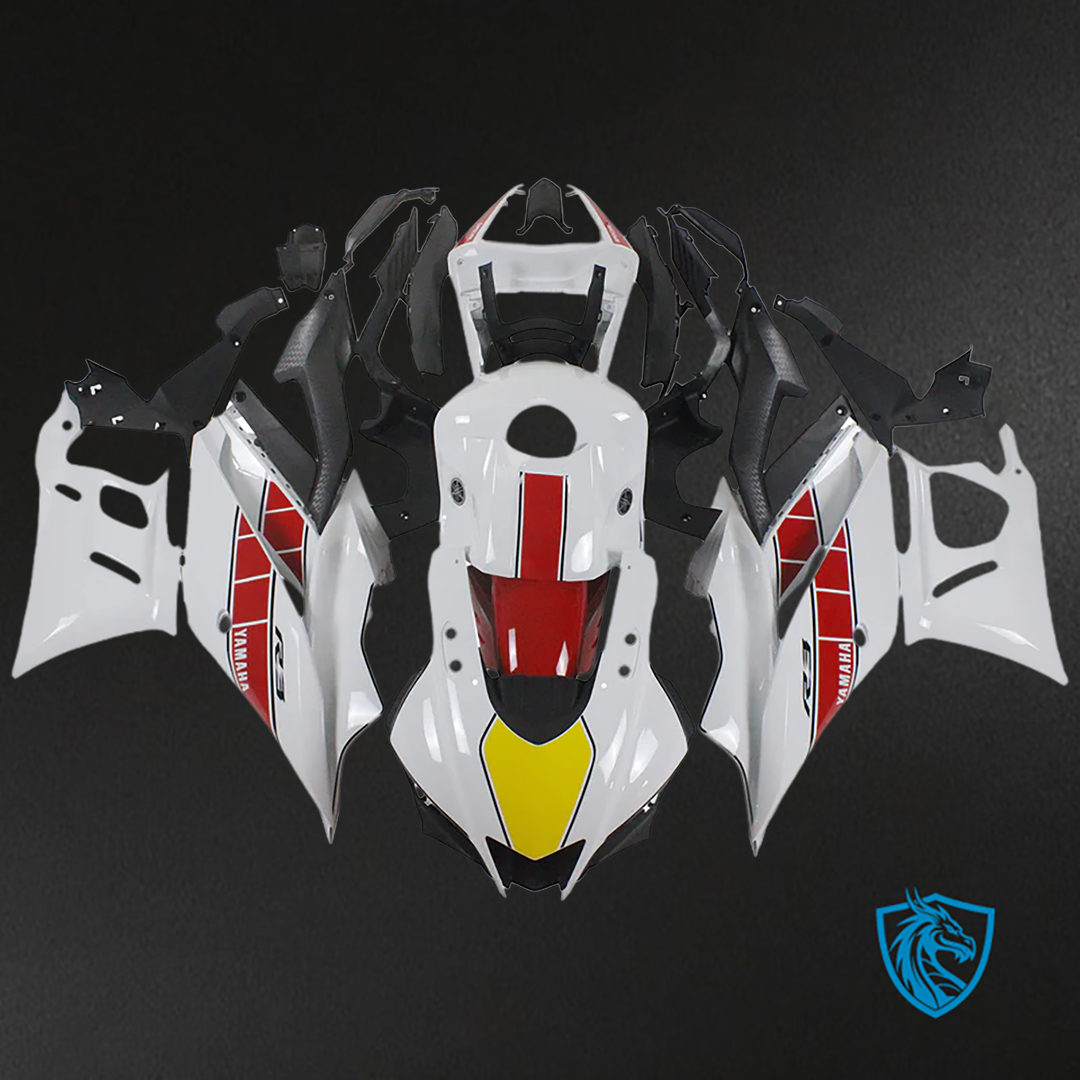 Yamaha YZF R3-R25 (2019-2021) Fairing Kit - White & Red ABS Bodywork