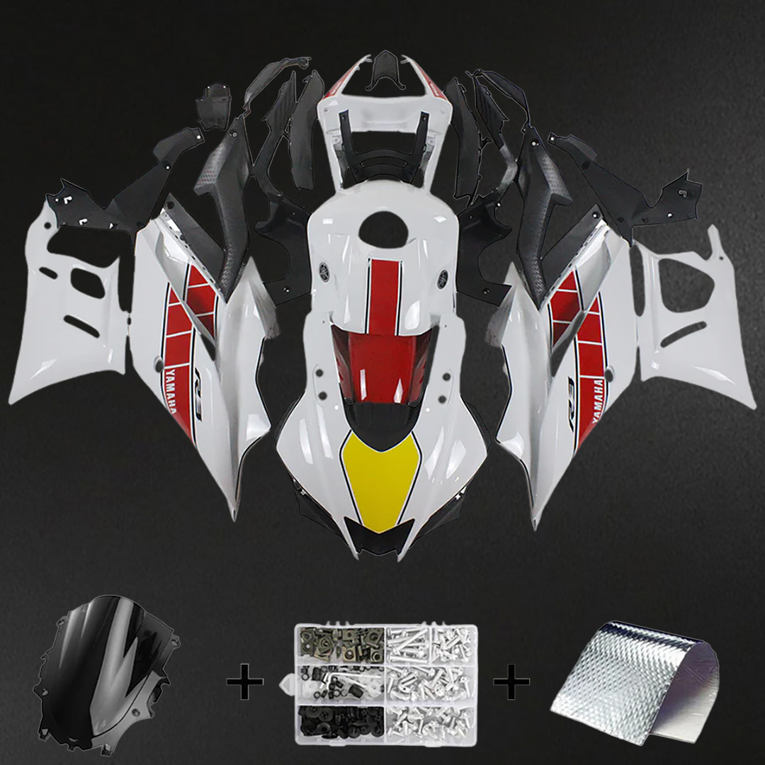 Yamaha YZF R3-R25 (2019-2021) Fairing Kit - White & Red ABS Bodywork