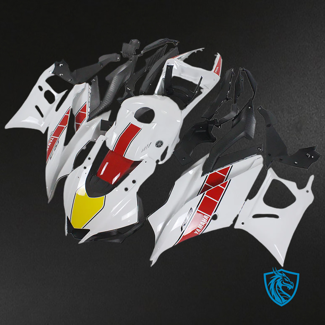 Yamaha YZF R3-R25 (2019-2021) Fairing Kit - White & Red ABS Bodywork