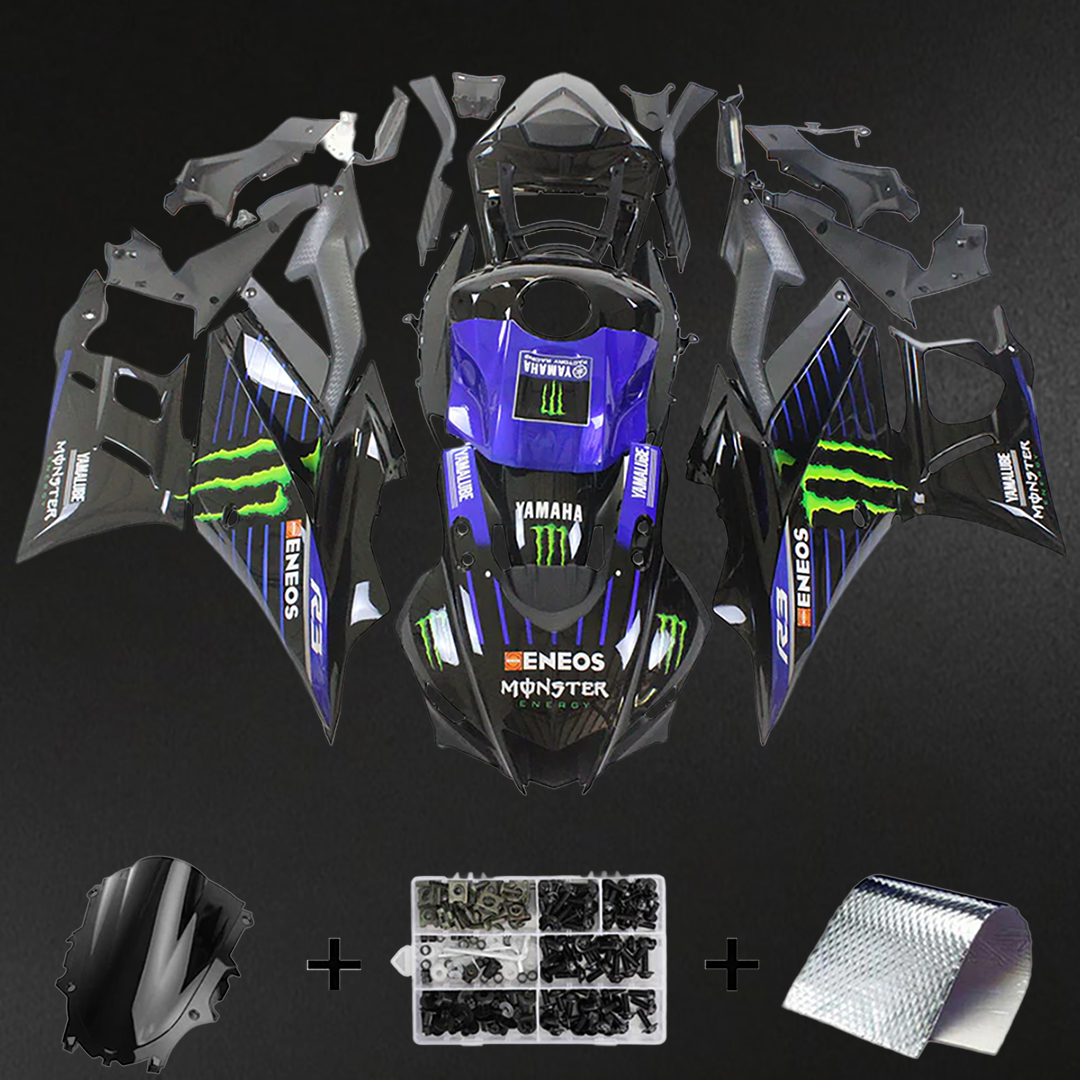 Yamaha YZF R3-R25 (2019-2021) Fairing Kit - Blue Black Green ABS Bodywork