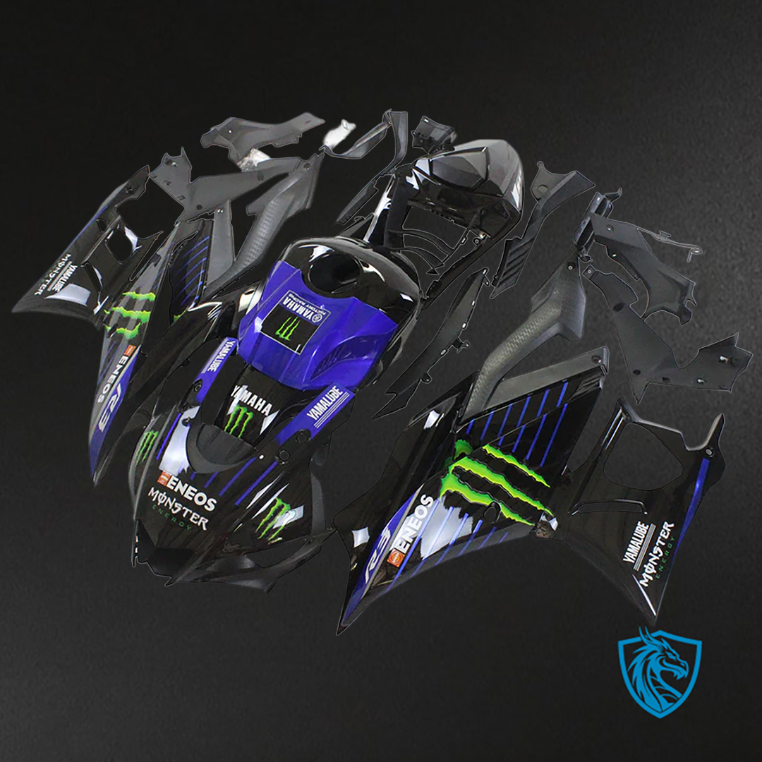 Yamaha YZF R3-R25 (2019-2021) Fairing Kit - Gloss Black & Purple ABS Bodywork