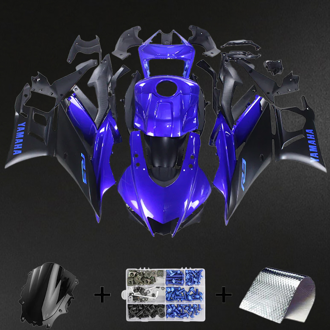 Yamaha YZF-R3-R25 (2022-2024) Blue and Black Fairing ABS Bodywork
