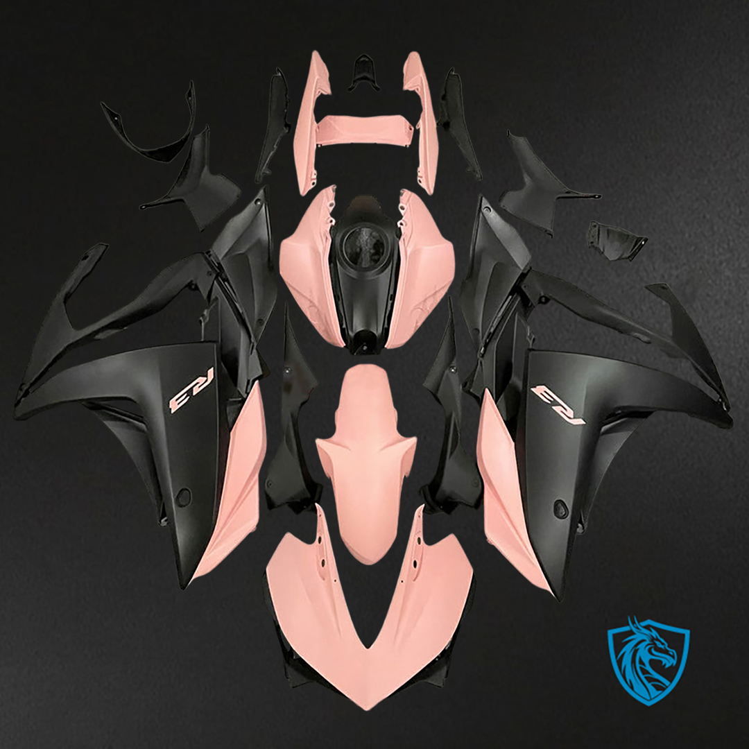 Yamaha YZF R3 (2014-2018) R25 (2015-2017) Fairing Kit - Matte Pink & Black ABS Bodywork