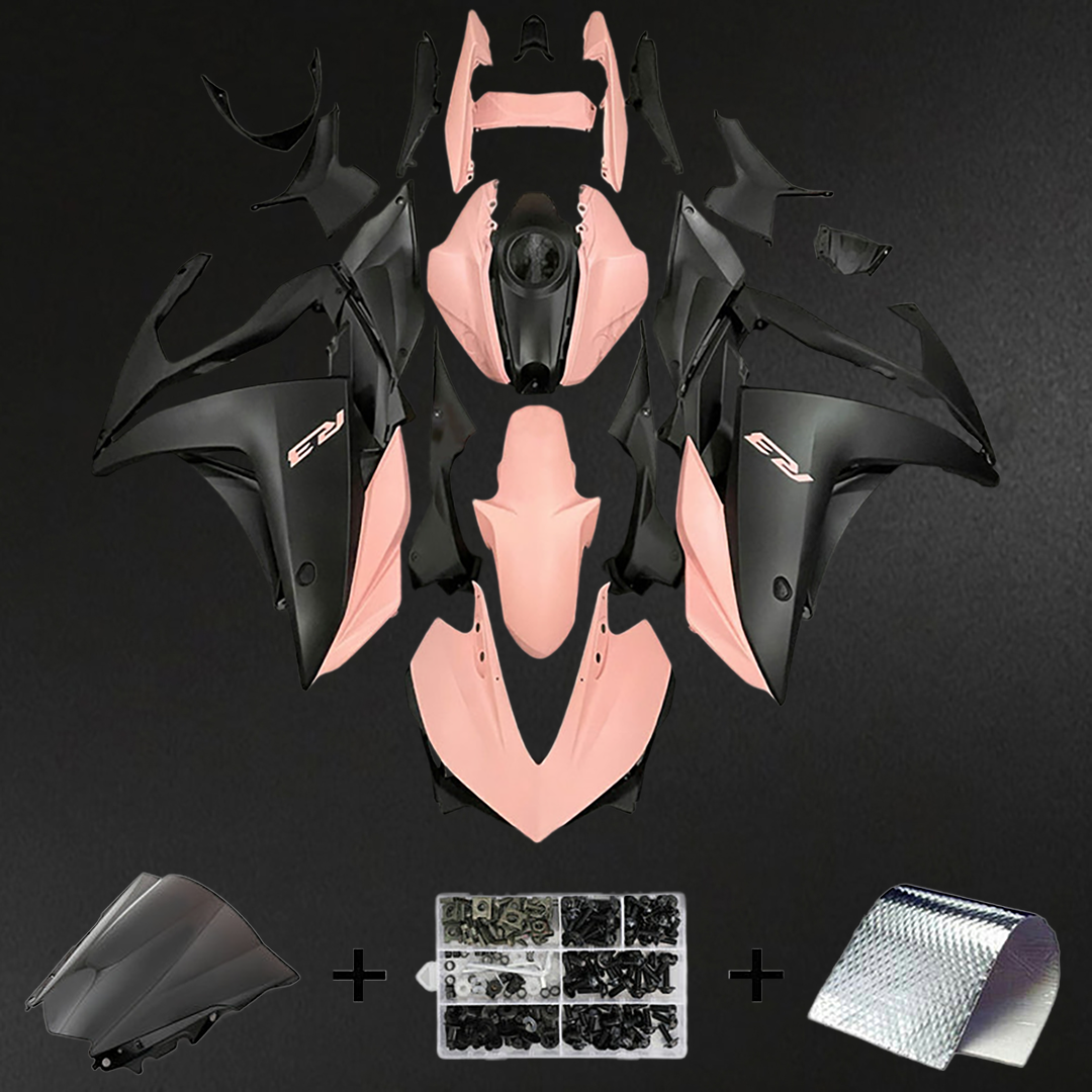 Yamaha YZF R3 (2014-2018) R25 (2015-2017) Fairing Kit - Matte Pink & Black ABS Bodywork