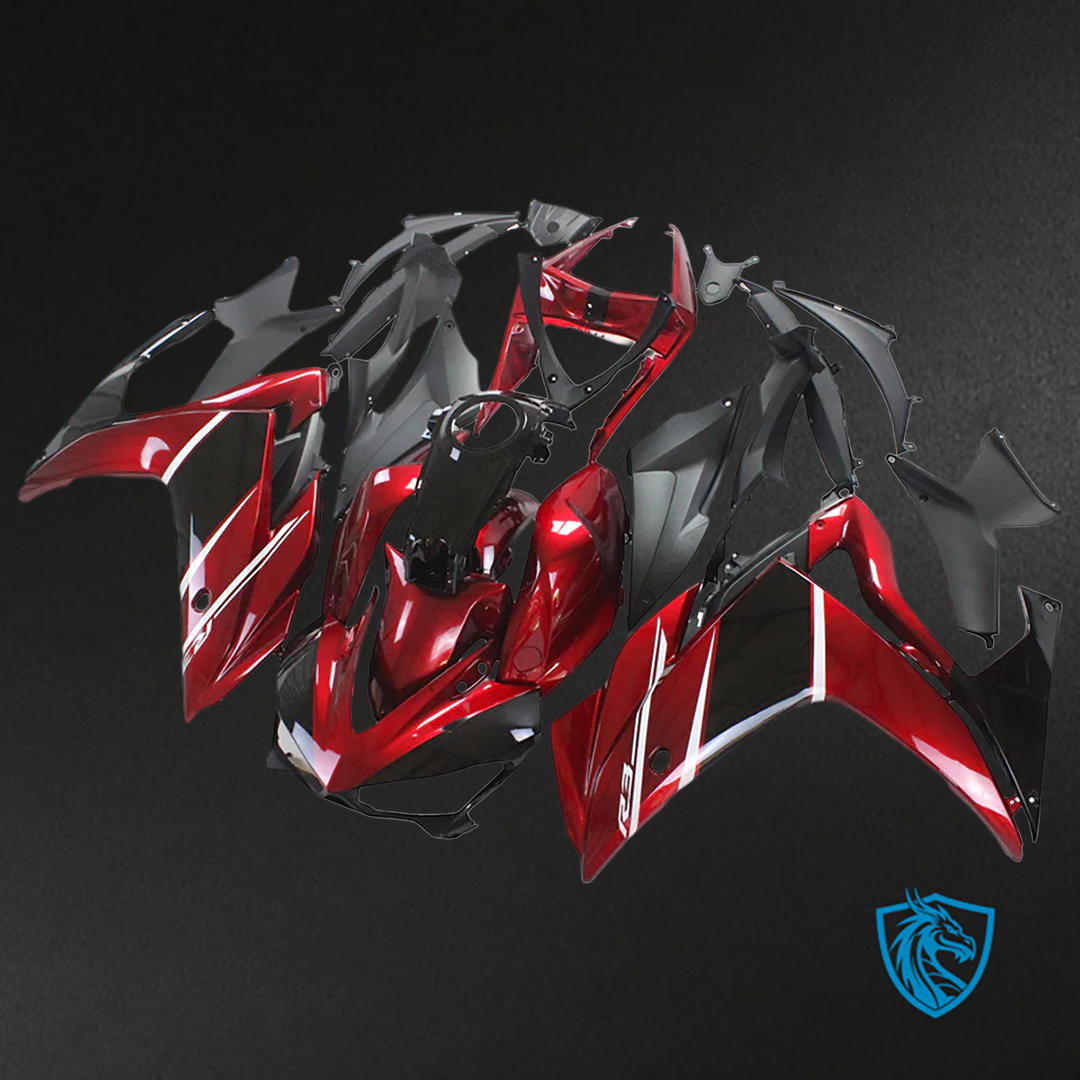 Yamaha YZF R3 (2014-2018) R25 (2015-2017) Fairing Kit - Gloss Maroon Red  ABS Bodywork