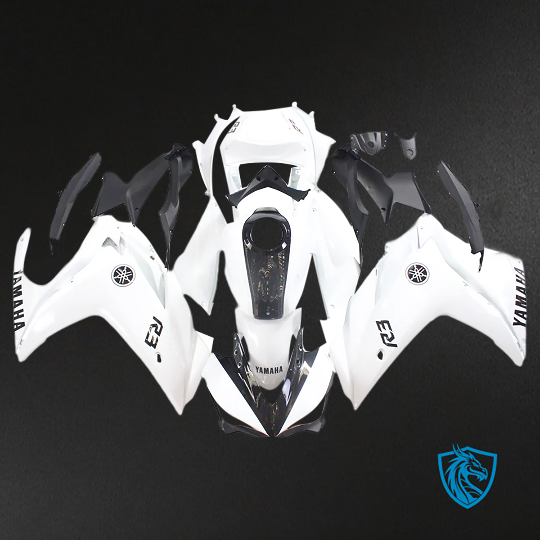 Yamaha YZF-R3 (2014-2018) YZF-R25 (2015-2017) Black and White Fairing ABS Bodywork