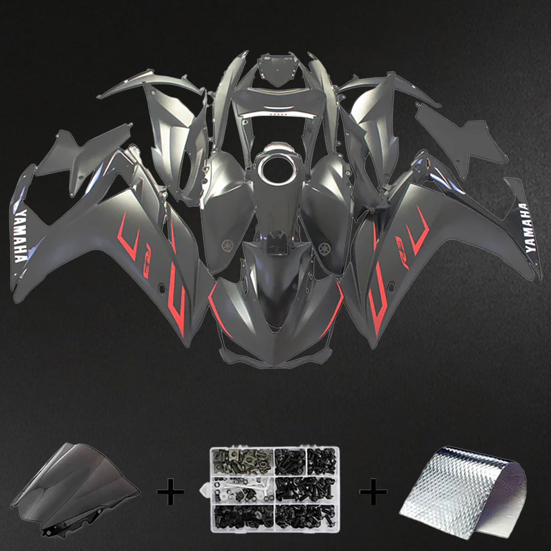 Yamaha YZF R3 (2014-2018) YZF R25 (2015-2017) Fairing Kit - Black Red ABS Bodywork