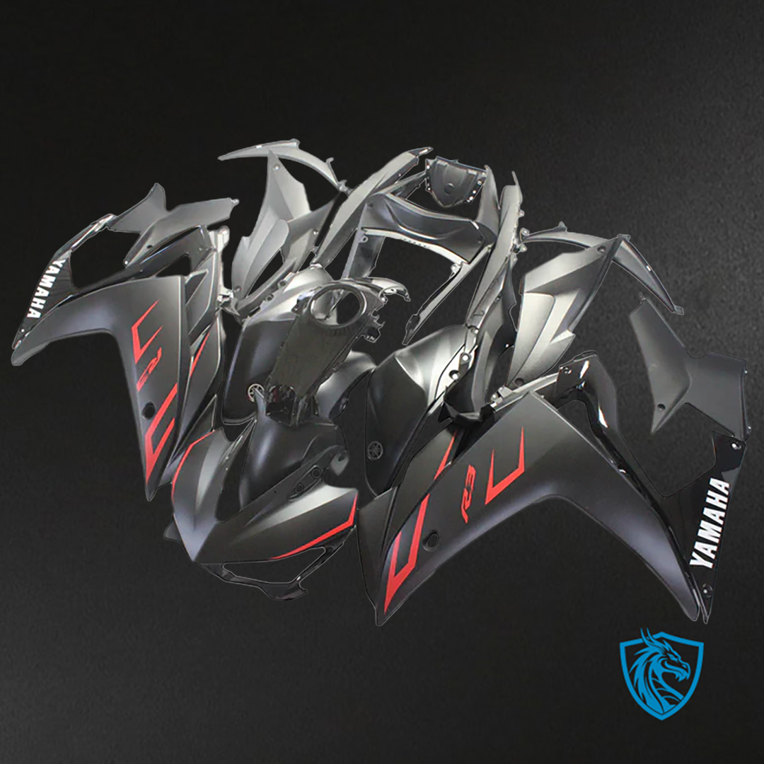 Yamaha YZF R3 (2014-2018) YZF R25 (2015-2017) Fairing Kit - Black Red ABS Bodywork